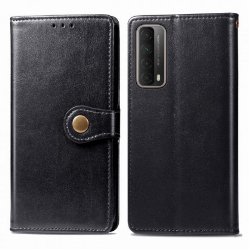 Leren Hoesje voor Huawei P Smart 2021 Kunstleer En Vintage Sluiting