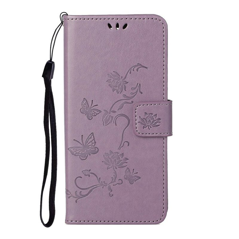 Leren Hoesje voor Huawei P Smart 2021 Met Ketting Riem Bloemen