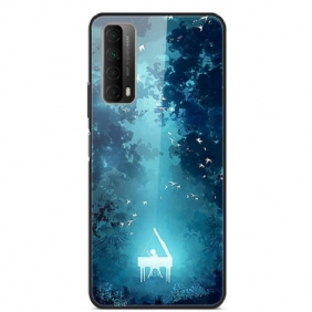 Telefoonhoesje voor Huawei P Smart 2021 Gehard Glas Piano In De Nacht