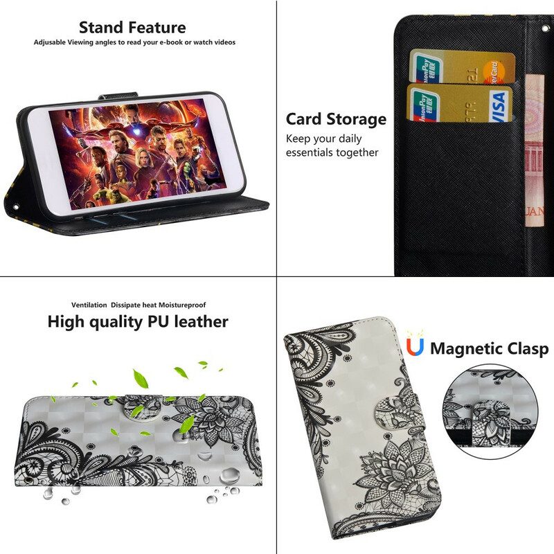 Folio-hoesje voor Huawei Y6p Chique Kant