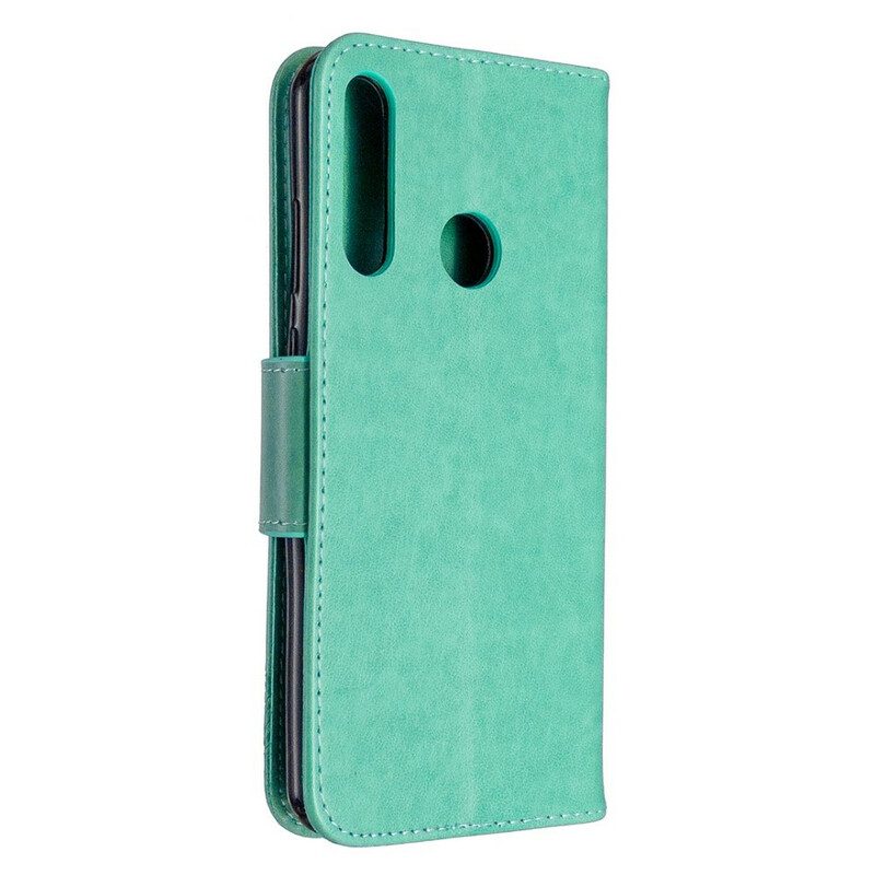 Folio-hoesje voor Huawei Y6p Flip Case Vlinders En Schuine Klep