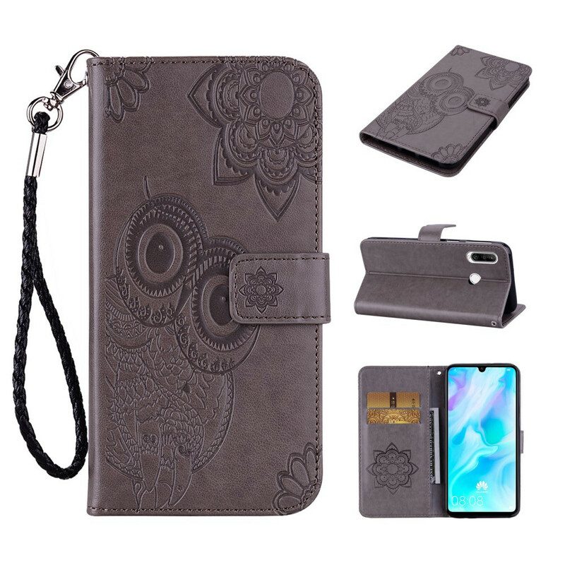 Folio-hoesje voor Huawei Y6p Uil Mandala En Charme