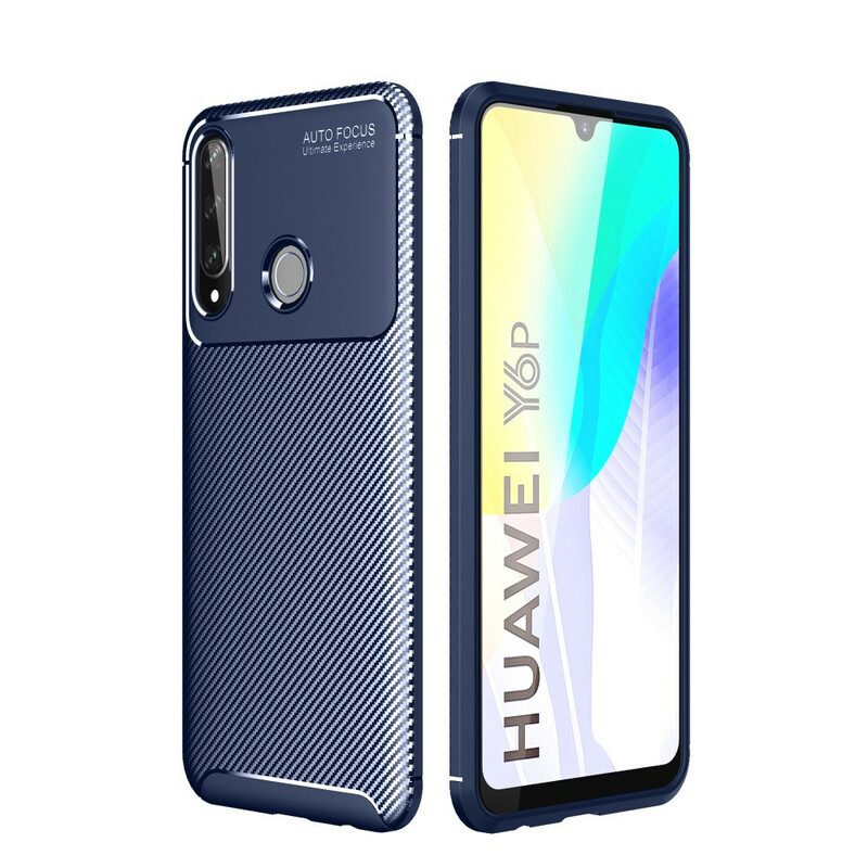 Hoesje voor Huawei Y6p Flexibele Koolstofvezeltextuur