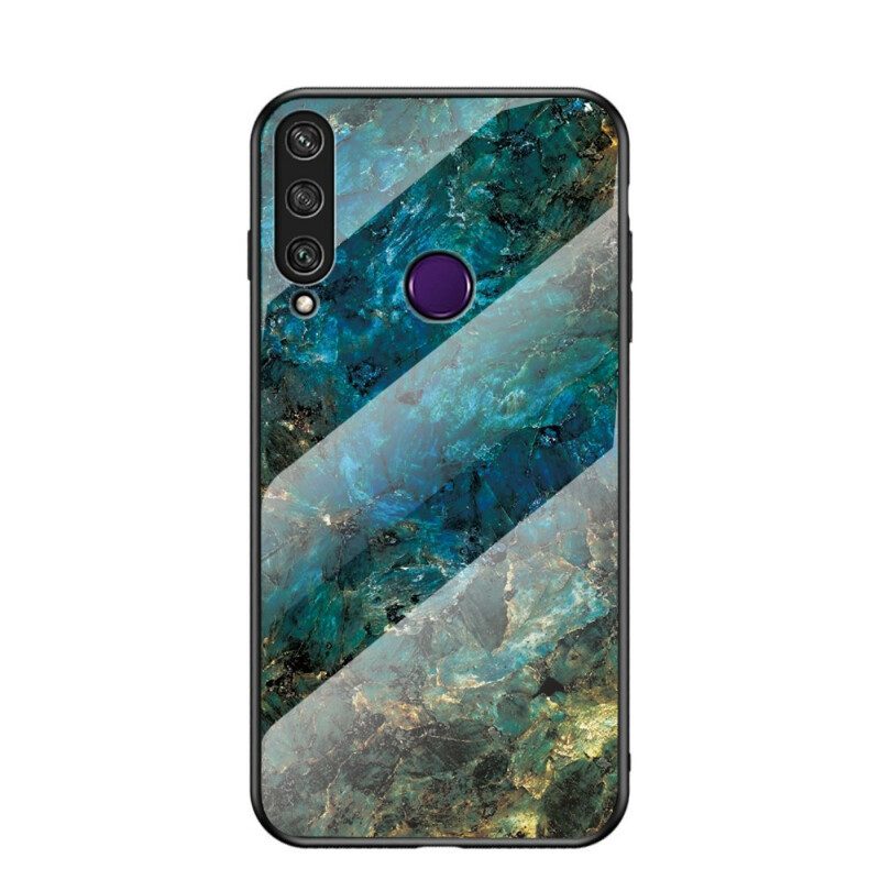 Hoesje voor Huawei Y6p Marmeren Kleuren Gehard Glas