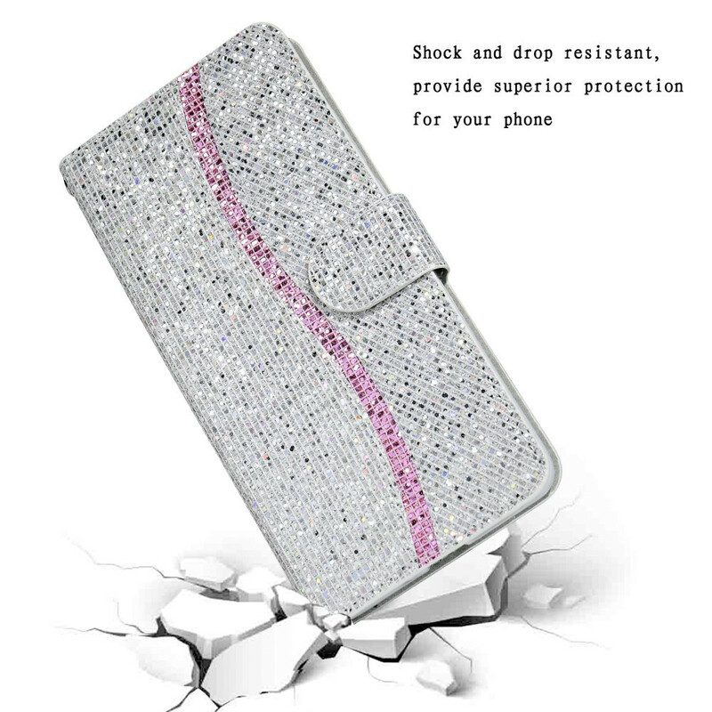 Flip Case voor Samsung Galaxy Note 20 Pailletten S-ontwerp