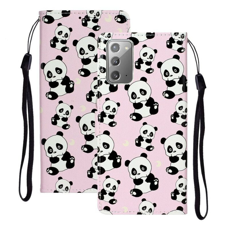 Flip Case voor Samsung Galaxy Note 20 Welke Panda's