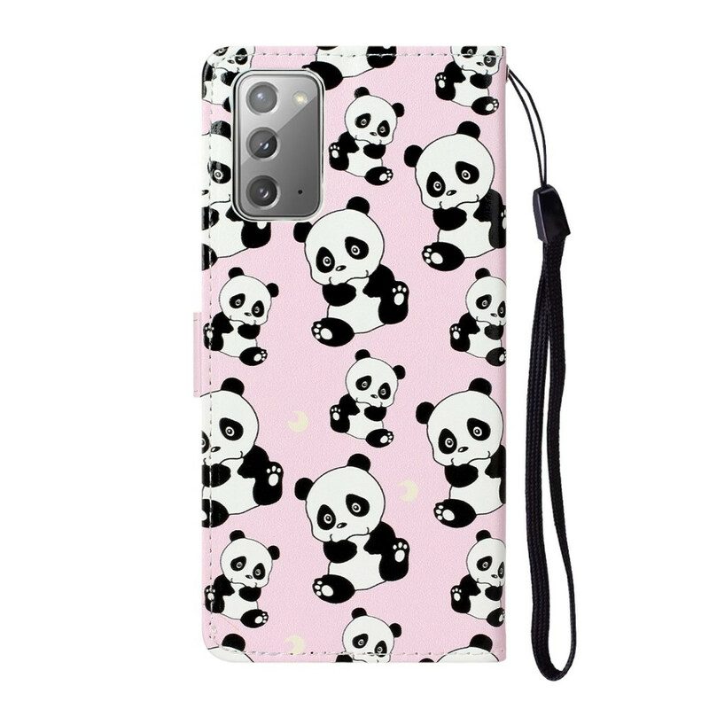 Flip Case voor Samsung Galaxy Note 20 Welke Panda's