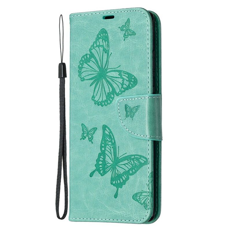 Folio-hoesje voor Samsung Galaxy Note 20 Flip Case Vlinders En Schuine Klep