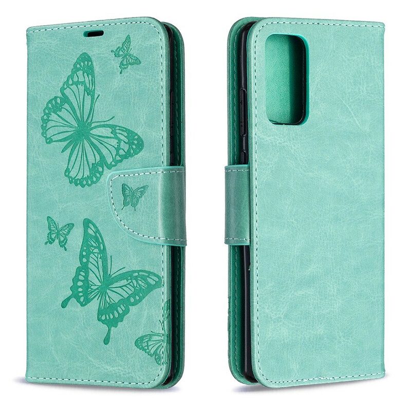 Folio-hoesje voor Samsung Galaxy Note 20 Flip Case Vlinders En Schuine Klep