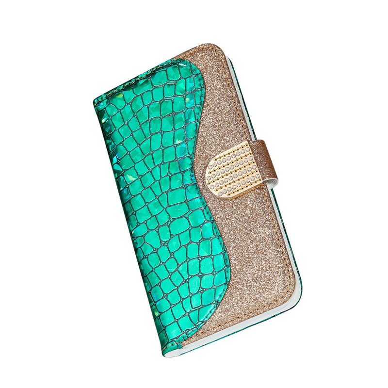 Folio-hoesje voor Samsung Galaxy Note 20 Krokodil Diamanten