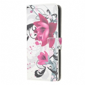 Folio-hoesje voor Samsung Galaxy Note 20 Tropische Bloemen