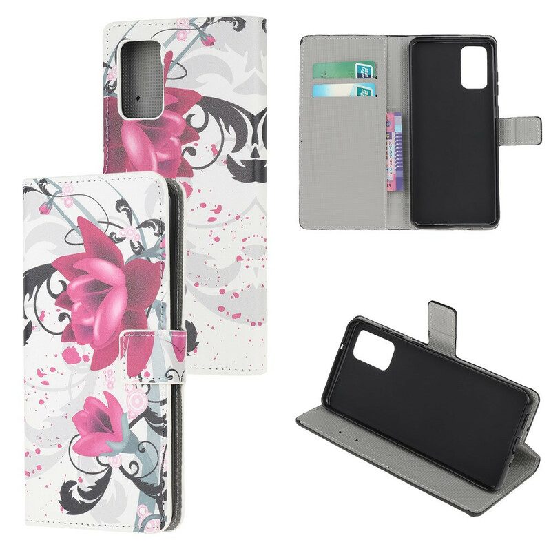 Folio-hoesje voor Samsung Galaxy Note 20 Tropische Bloemen