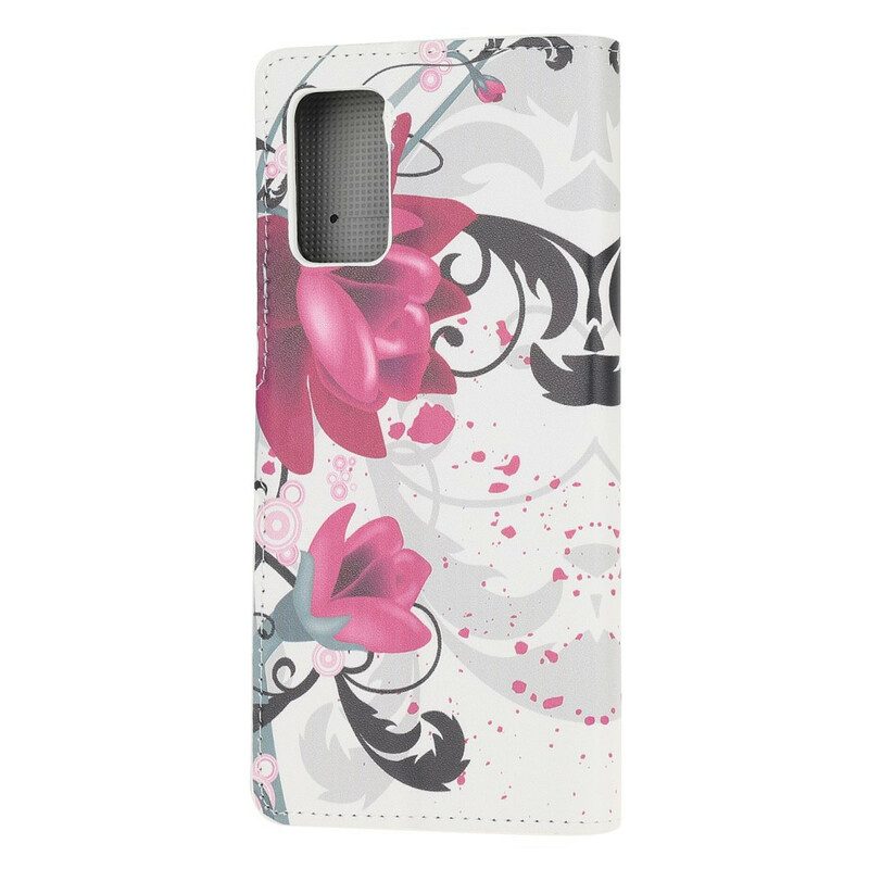 Folio-hoesje voor Samsung Galaxy Note 20 Tropische Bloemen