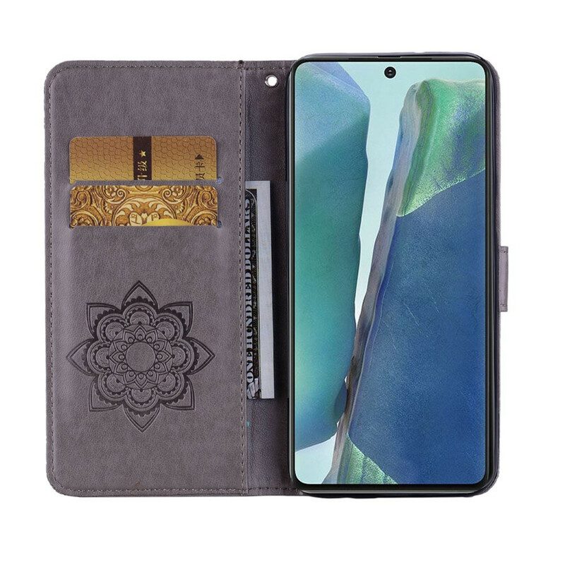 Folio-hoesje voor Samsung Galaxy Note 20 Uil Mandala En Charme