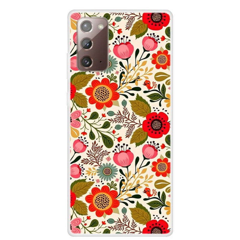 Hoesje voor Samsung Galaxy Note 20 Bloemen Tapijt