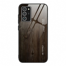 Hoesje voor Samsung Galaxy Note 20 Houtdesign Gehard Glas