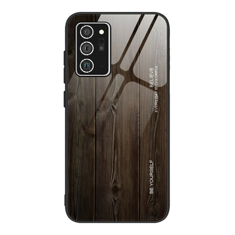 Hoesje voor Samsung Galaxy Note 20 Houtdesign Gehard Glas