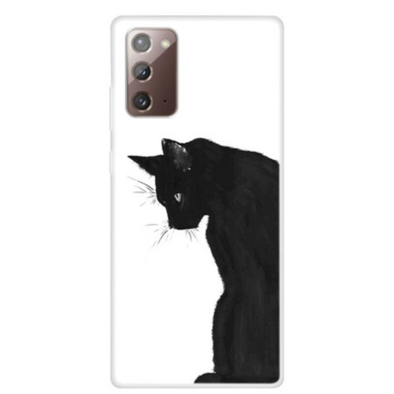 Hoesje voor Samsung Galaxy Note 20 Peinzende Zwarte Kat