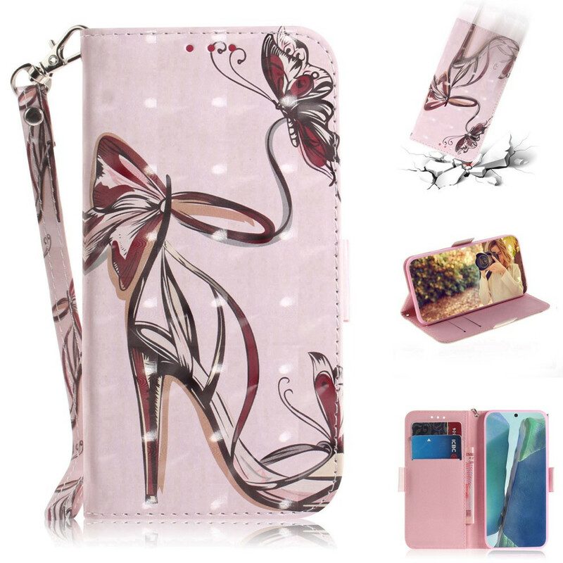 Leren Hoesje voor Samsung Galaxy Note 20 Met Ketting Pompoen Met Bandjes