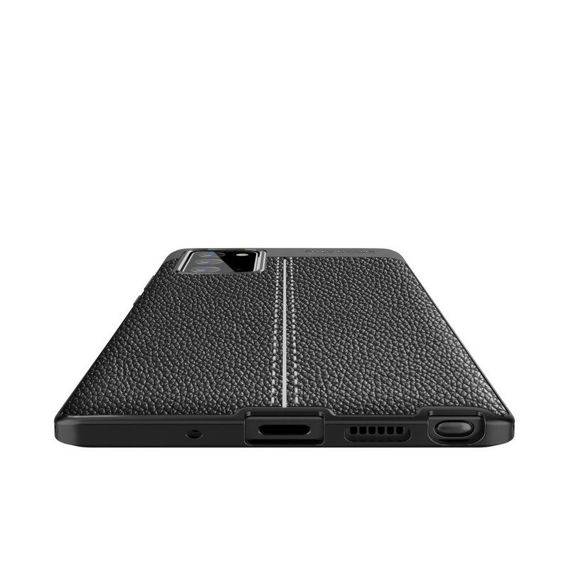 Telefoonhoesje voor Samsung Galaxy Note 20 Dubbellijnig Litchi-leereffect