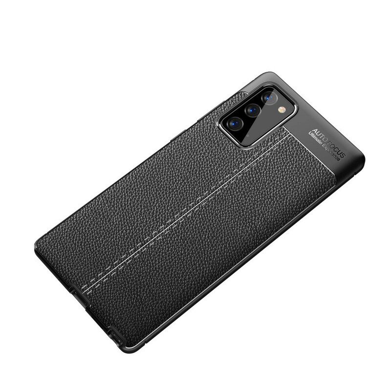 Telefoonhoesje voor Samsung Galaxy Note 20 Dubbellijnig Litchi-leereffect