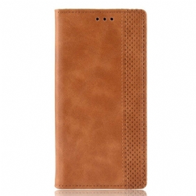 Bescherming Hoesje voor Huawei P Smart Z Folio-hoesje Gestileerd Vintage Leereffect