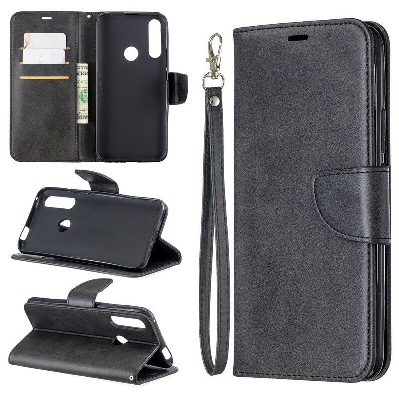 Flip Case voor Huawei P Smart Z Met Ketting Premium Leren Band