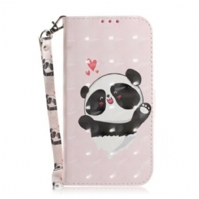 Folio-hoesje voor Huawei P Smart Z Met Ketting Panda Love Met Sleutelkoord