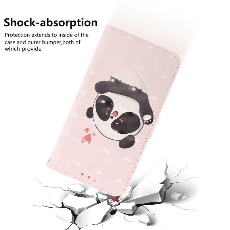 Folio-hoesje voor Huawei P Smart Z Met Ketting Panda Love Met Sleutelkoord