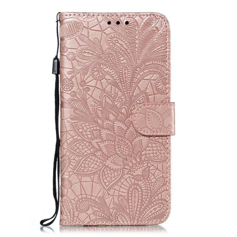 Folio-hoesje voor Huawei P Smart Z Met Ketting Riem Tribal Bloemen