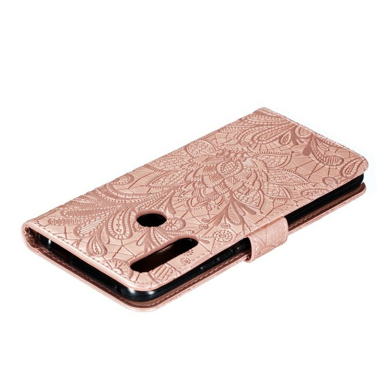 Folio-hoesje voor Huawei P Smart Z Met Ketting Riem Tribal Bloemen