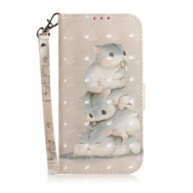 Folio-hoesje voor Huawei P Smart Z Met Ketting String Hamsters