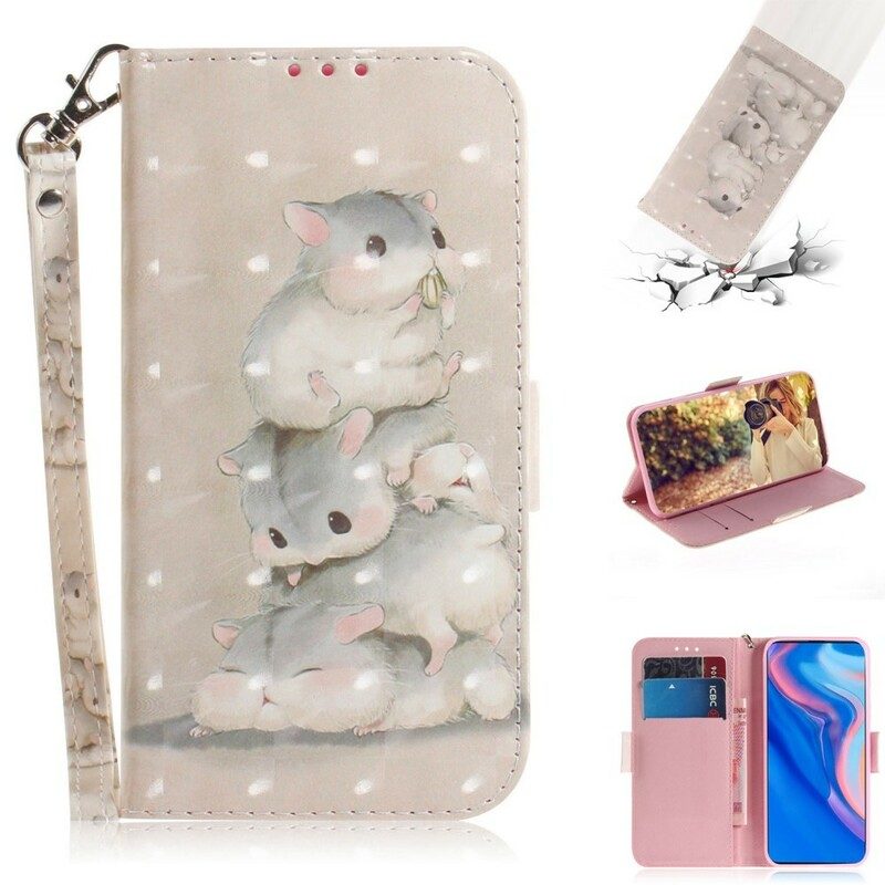 Folio-hoesje voor Huawei P Smart Z Met Ketting String Hamsters