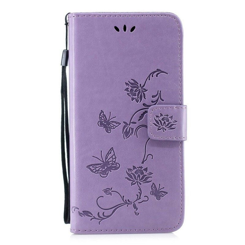 Folio-hoesje voor Huawei P Smart Z Met Ketting String Vlinders En Bloemen