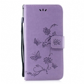 Folio-hoesje voor Huawei P Smart Z Met Ketting String Vlinders En Bloemen