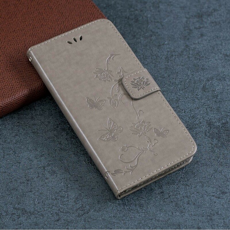 Folio-hoesje voor Huawei P Smart Z Met Ketting String Vlinders En Bloemen