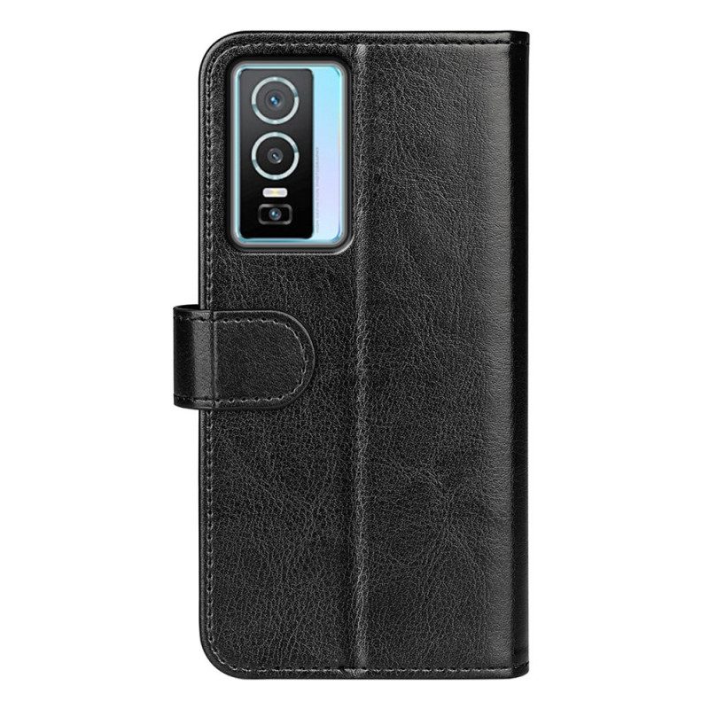 Flip Case voor Vivo Y76 5G Designer Leereffect