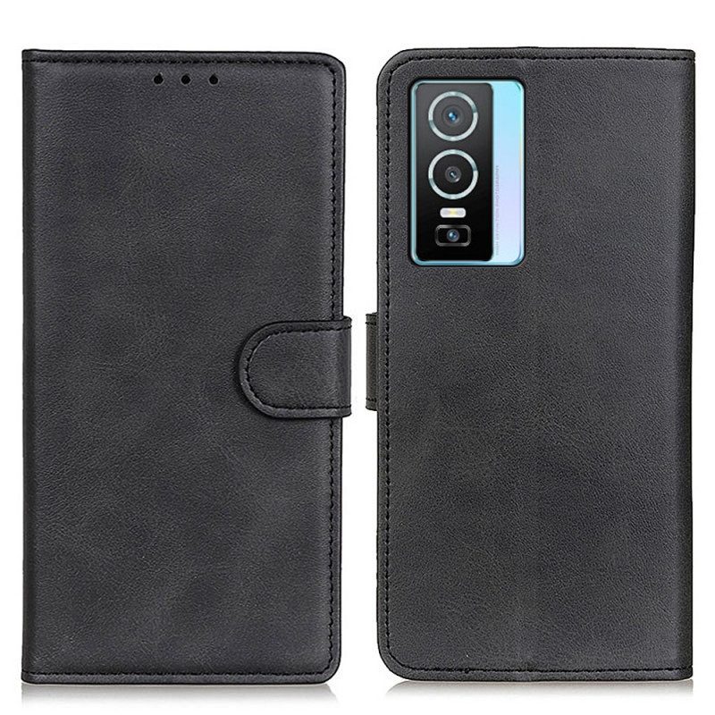 Folio-hoesje voor Vivo Y76 5G Mat Leereffect