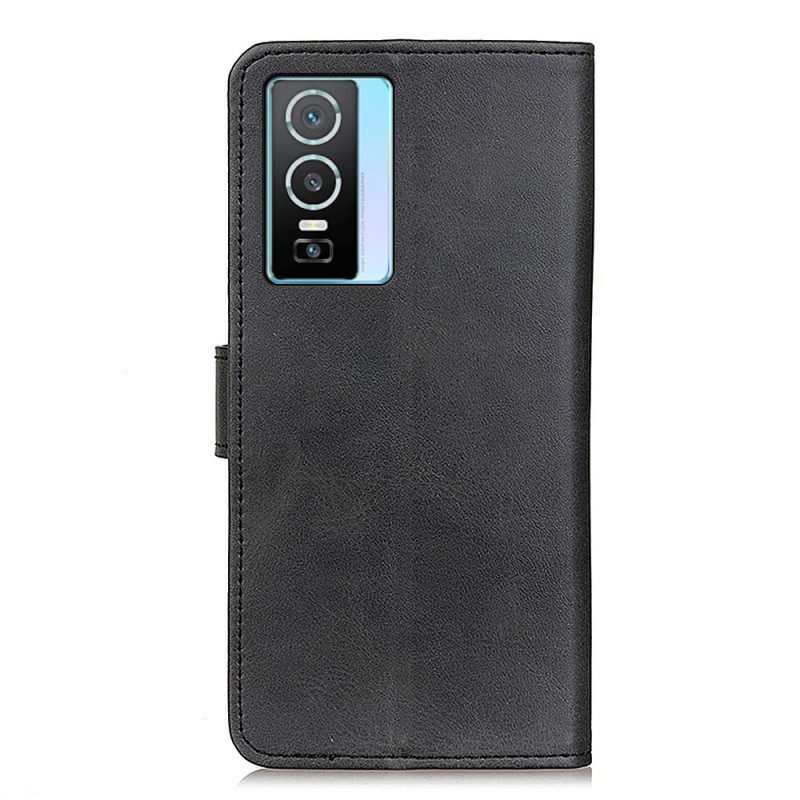 Folio-hoesje voor Vivo Y76 5G Mat Leereffect