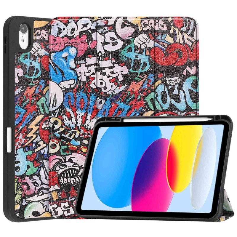 Bescherming Hoesje voor iPad 10.9" (2022) Graffiti Pennenhouder