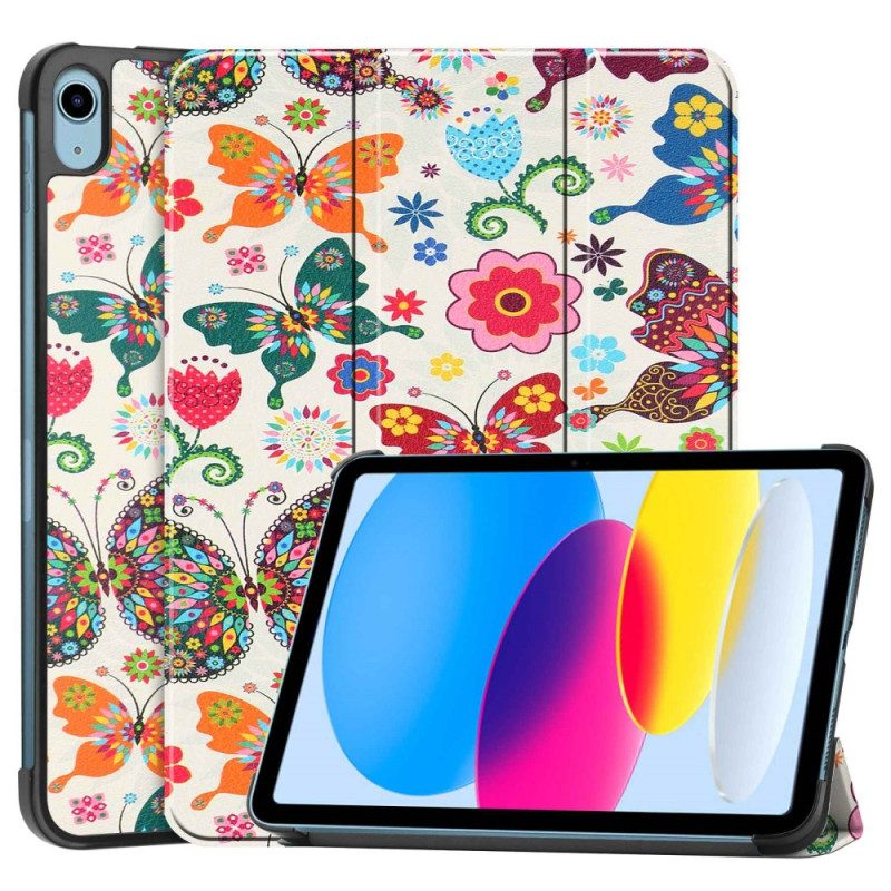 Bescherming Hoesje voor iPad 10.9" (2022) Verbeterde Vlinders En Bloemen