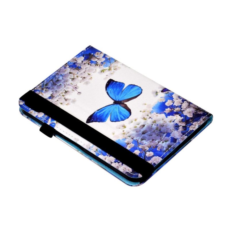 Leren Hoesje voor iPad 10.9" (2022) Blauwe Vlinders