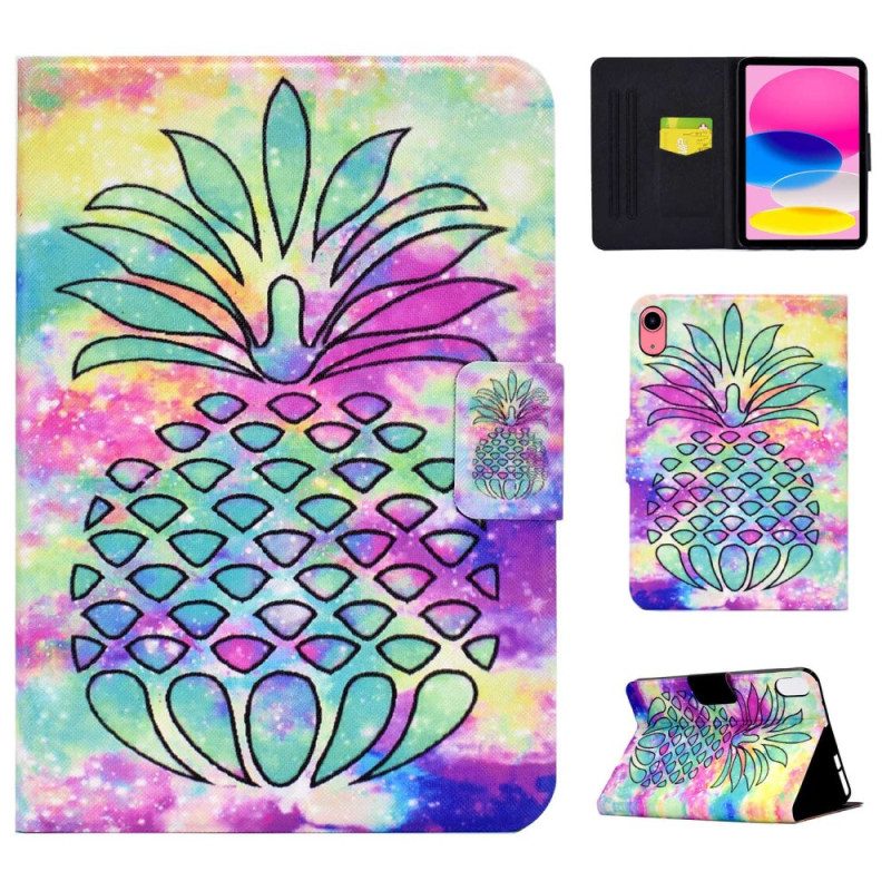 Leren Hoesje voor iPad 10.9" (2022) Grafische Ananas