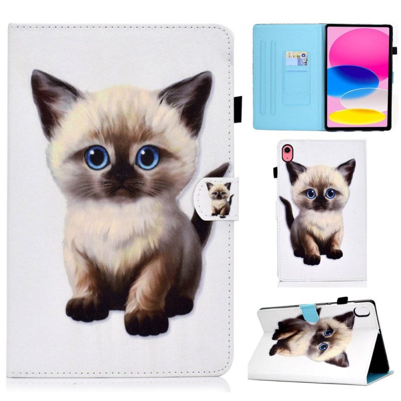 Leren Hoesje voor iPad 10.9" (2022) Kleine Kitten