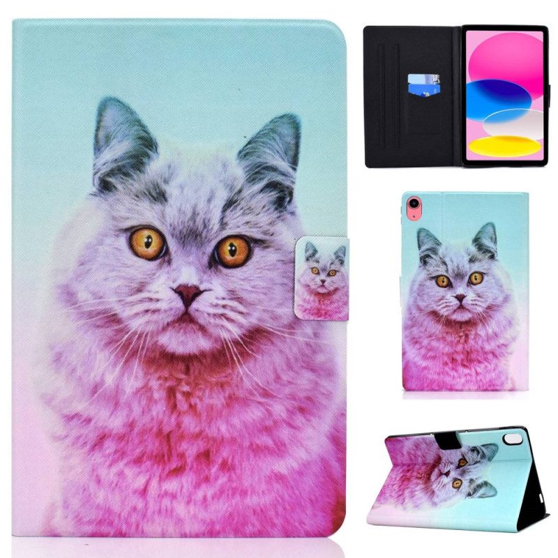 Leren Hoesje voor iPad 10.9" (2022) Psycho Kat