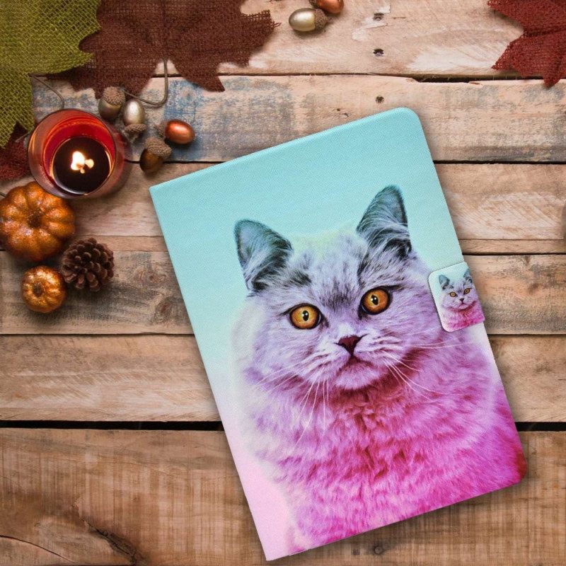 Leren Hoesje voor iPad 10.9" (2022) Psycho Kat