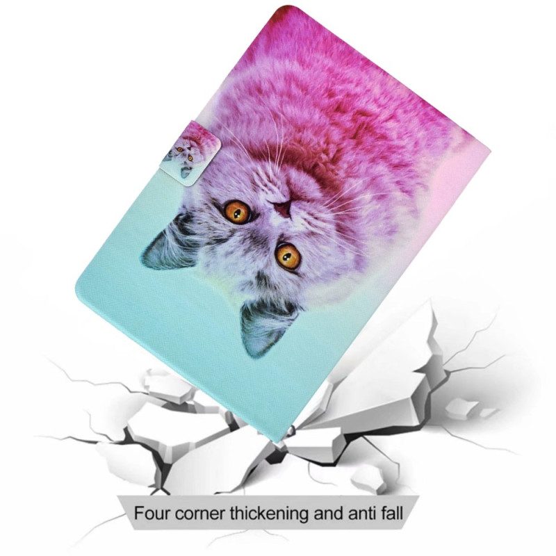 Leren Hoesje voor iPad 10.9" (2022) Psycho Kat