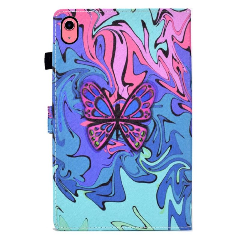 Leren Hoesje voor iPad 10.9" (2022) Vlinder Schilderij