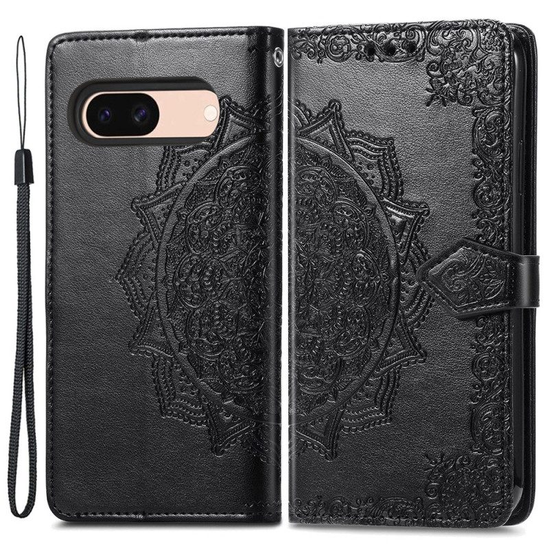 Flip Case Leren Google Pixel 8a Barokke Mandala