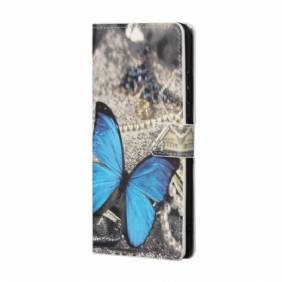 Flip Case Leren Google Pixel 8a Blauwe Vlinder